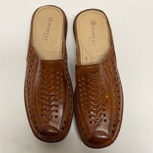 Rasolli comfort mules brown man made materials. Size 9